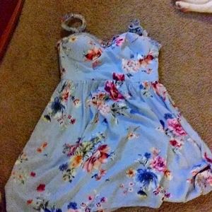 Blue flower sun dress